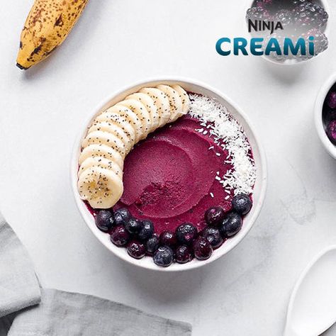 Smoothie Bowl Base, Acai Recipes, Ninja Smoothies, Smoothie Bowls Recipe Easy, Ninja Ice Cream Recipe, Protein Ice Cream Recipe, Bowl Recipes Easy, Smoothie Bowl Recipe Healthy, Acai Bowls Recipe