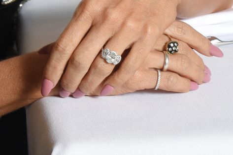 See Kristin Chenoweth's Unique 3-Stone Halo Engagement Ring from Fiancé Josh Bryant Celebrity Rings, Seth Green, Most Beautiful Engagement Rings, Kristin Chenoweth, Detailed Engagement Ring, Rainbow Room, Engagement Ring Prices, Engagement Celebration, Newly Engaged Couple