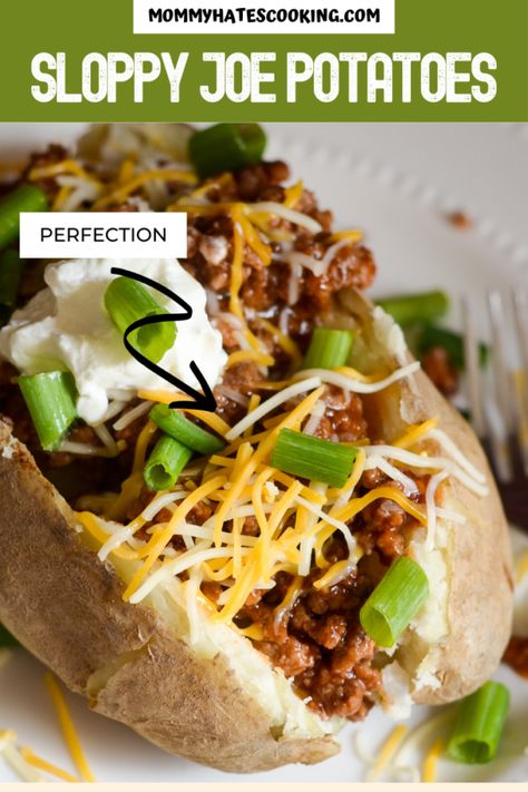 Baked Potato Dinner, Baked Potato Bar, Stuffed Baked Potatoes, Potato Dinner, Potato Toppings, Loaded Baked Potato, Sloppy Joes Recipe, Baked Potato Recipes, Loaded Baked Potatoes