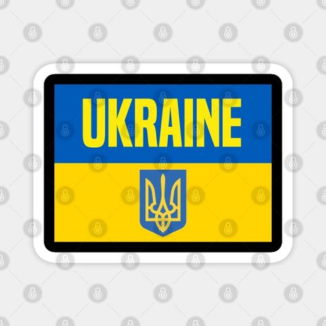 Ukraine: Ukrainian Symbols Flag - Ukraine Ukrainian Symbols Flag Trident - Magnet | TeePublic Ukrainian Symbols, Native Symbols, Magnets Science, Jw Convention Gifts, Convention Gifts, Support Ukraine, Stickers Design, Ukraine Flag, Case Stickers