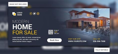 Real Estate Outdoor Advertising, Real Estate Cover Photos Facebook, Real Estate Facebook Cover, Real Estate Banner, Cover Facebook, Estate House, Billboard Advertising, Facebook Cover Images, House Template