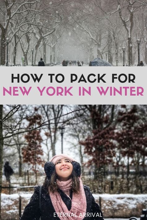 New York Packing List (Winter Edition): What to Wear in New York in Winter - Eternal Arrival New York Packing List, Packing List Winter, Christmas In New York Outfits, New York In Winter, New York Christmas Outfits, New York In December, What To Wear In New York, York Outfits, Winter In New York