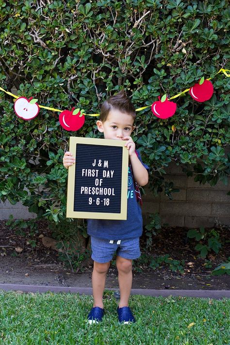 First Day of Preschool Picture Prek First Day Of School Picture Ideas, 1st Day Of Preschool Pictures, First Day Of Preschool Pictures Ideas, First Day Of Vpk Photo Ideas, First Day Of Preschool Pictures, First Day Of Prek Pics, Teacher Picture Day, Preschool Photo Ideas, 1st Day Of School Pictures