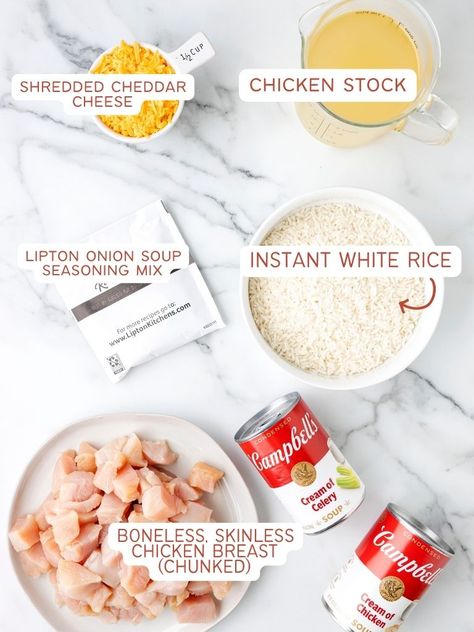 Chicken And Rice Minute Rice, Chicken And Rice With Instant Rice, Quick And Easy Chicken And Rice Recipes, Chicken And Rice Packet Casserole, Easy Cream Of Chicken And Rice Soup, Easy Chicken And Rice Casserole Simple, Moms Chicken And Rice, Quick Chicken Rice Recipes, Chicken And Rice French Onion Casserole