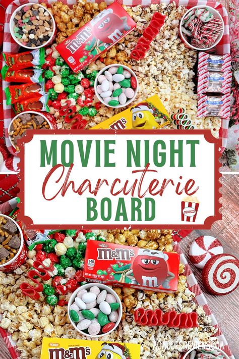 Movie Night Charcuterie Board - Mom Does Reviews Movie Date Night Charcuterie Board, Christmas Movie Night Charcuterie Board, Movie Theatre Charcuterie Board, Movie Night Board Ideas, Movie Night Charcuterie Board Ideas, Charcuterie Board Movie Night, Movie Charcuterie Board, Salty Charcuterie Board, Sweet And Salty Charcuterie Board