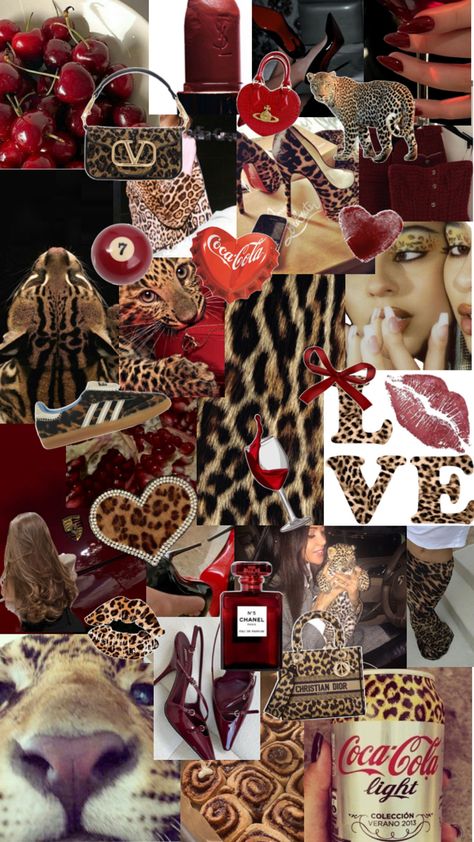 Glamour Leopard Print Wallpaper, Cheetah Red Aesthetic, Red And Leopard Print Room, Leopard Print Bedroom Aesthetic, Cheetah Aesthetic Fashion, Ruby Wallpaper Aesthetic, Leopard Aesthetic Fashion, Red And Cheetah Bedroom, Leopard Print Photoshoot