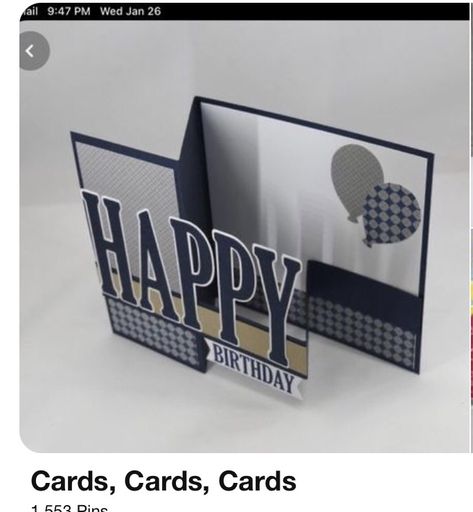 Masculine Cards Handmade, Cards For Men, 3d Birthday Card, Cards Masculine, Guy Cards, Homemade Birthday Cards, 50th Birthday Cards, Masculine Birthday Cards, Bday Cards