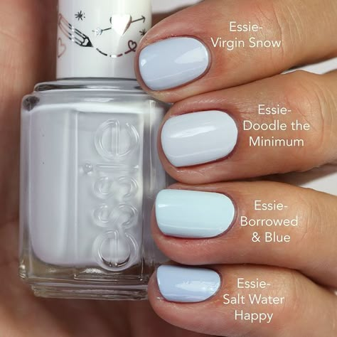 Aqua Nail Polish, Nail Polish Names, Fingernail Colors, Light Blue Nail Polish, Essie Nail Polish Colors, Light Nail Polish, Future Makeup, Polish Names, Blue Nail Color