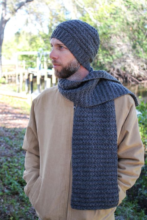 Crochet Scarf Men, Mens Scarf Crochet Pattern Free, Crochet Hat And Scarf Pattern, Super Scarf Crochet Patterns, Men Scarf Crochet Pattern, Mens Scarf Knitting Pattern, Amanda Crochets, Crochet Scarf Pattern Free Easy, Men Scarf Pattern