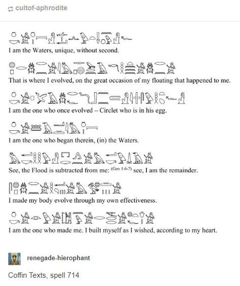 Ancient Egypt Hieroglyphics, Egypt Hieroglyphics, Witchy Academia, Ancient Egyptian Hieroglyphics, Egyptian Tattoo, Egyptian Hieroglyphics, Egyptian Mythology, Collection Of Poems, I Am The One