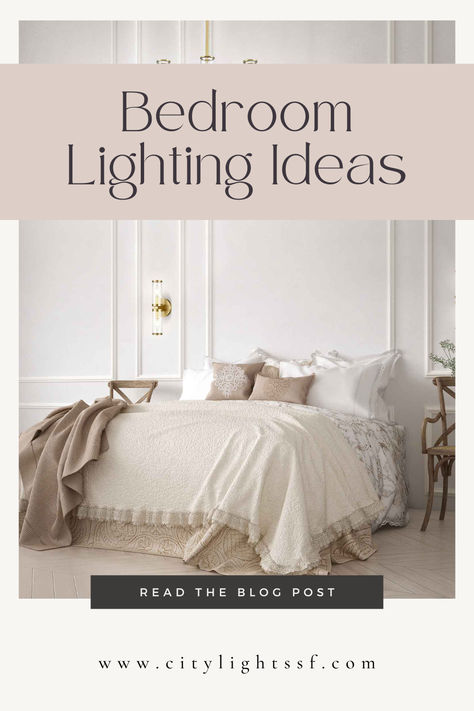 Transform your bedroom into a dream oasis! From cozy reading nooks to serene sleep sanctuaries, lighting is key to setting the perfect mood and functionality. Check out our blog post and explore tips for creating a soothing retreat for relaxation.  #CityLightsSF #Lights #Lighting #BedroomLights #Pendants #WallLights #Chandeliers #Bedroom Chandeliers Bedroom, Bedroom Lighting Ideas, Guest Bedroom/office, Setting The Mood, Long Mirror, Lighting Tips, Bedroom Light Fixtures, Statement Chandeliers, Sleep Sanctuary