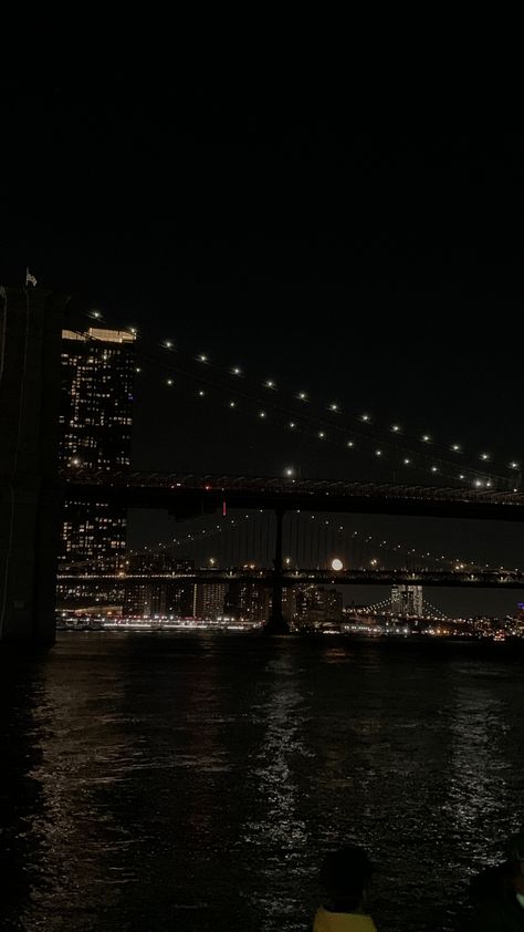 nighttime sunset nyc pier seaport brooklyn bridge aesthetic Brooklyn Bridge Sunset, Seaport Aesthetic, Brooklyn Bridge Aesthetic, Brooklyn Core, Nyc Pier, Dark Aesthic, Brooklyn Aesthetic, Y2k Things, Bridge Aesthetic