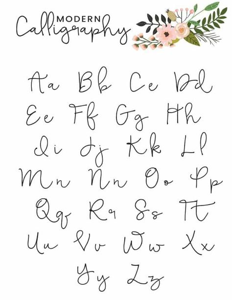 modern calligraphy alphabet pdf Modern Calligraphy Alphabet, Calligraphy Fonts Alphabet, Bullet Journal Font, Journal Fonts, Handlettering Quotes, Writing Fonts, Alfabet Letters, Handwritten Calligraphy, Modern Calligraphy Fonts