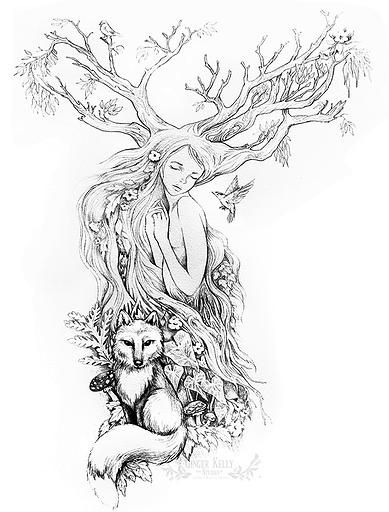 Tattoo Design & Graphics by Ginger Kelly Studio Belly Tattoos For Women, Mother Nature Tattoo, Mandala Skull, Mother Nature Tattoos, Tattoo Nature, Tattoos Mandala, Fairy Tattoo Designs, Nature Tattoo, Goddess Tattoo