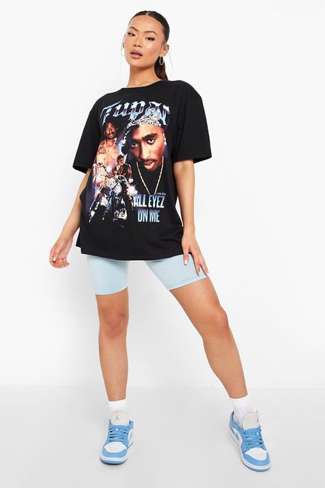 Tupac Shirt, Jogging Style, Boyfriend Fit Jeans, Band T Shirts, T Shirt Oversize, Statement Tees, Pantalon Large, Tupac, Tee Outfit