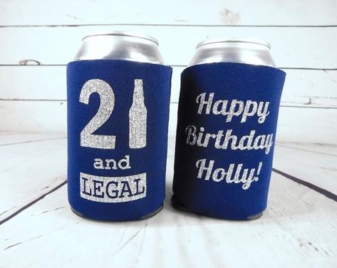 21st Birthday Tumbler Ideas, 21st Birthday Koozies, 21st Birthday Party Decorations, 21 Birthday Party Decorations, Birthday Koozies, 21st Ideas, Bday Celebration, 21st Birthday Party, Birthday Drinks