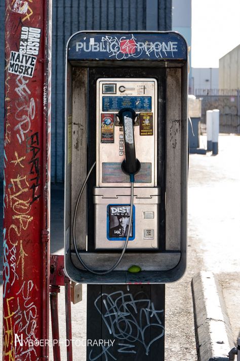 Los Angeles Pay Phone with Graffiti. Create a sense of place with images from Nyboer Photography. #nybphoto #payphone #graffiti #dtla #losangelesphotography Head Photography, A Sense Of Place, Aesthetic Japan, Old Phone, Clearwater Beach, Sense Of Place, Ap Art, Environment Design, Pay Phone