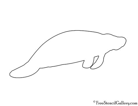 Manatee Silhouette Stencil Manatee Outline, Manatee Silhouette, Seashell Ideas, Seashell Tattoos, Free Stencils Printables, Outline Tattoo, Stencils Printables, Manatees, Free Stencils