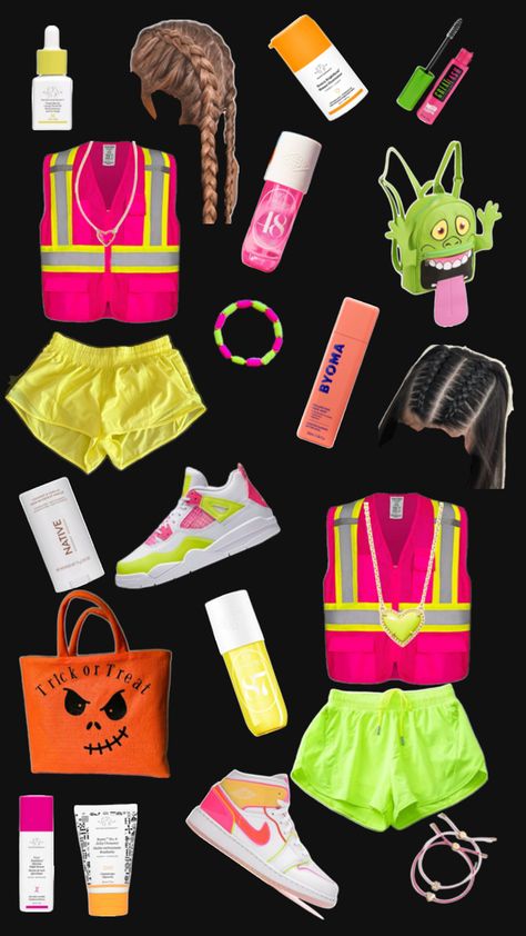 Halloween Costumes One Person Girl, Year 12 Costume Ideas, Lululemon Halloween Costume, Neon Construction Workers Costume, Preppy Halloween Costume 3 People, Middle School Costume Ideas, Teen Solo Halloween Costumes, Halloween Costumes 11-12, Construction Workers Costume