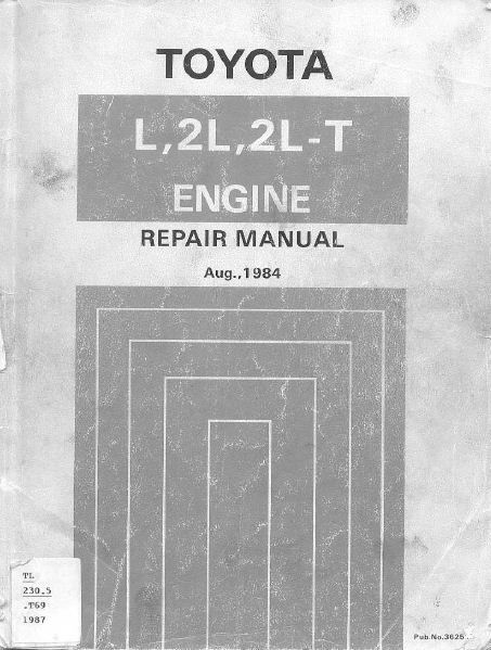 TOYOTA L 2L 2L-T ENGINE WORKSHOP SERVICE REPAIR MANUAL Toyota Surf, Auto Body Work, Land Cruiser 70 Series, Car Manual, Toyota Cressida, Toyota Tercel, Engine Repair, Repair Guide, Toyota Hiace