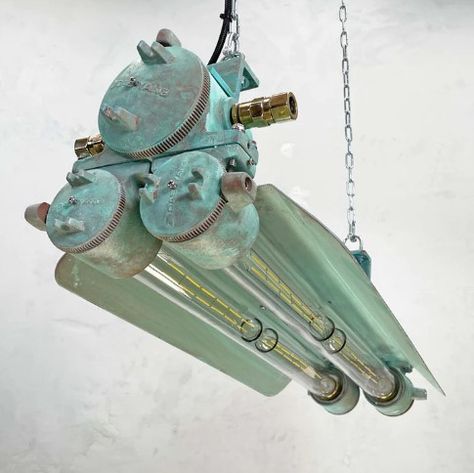 Excited to share the latest addition to my #etsy shop: Ship Salvage Vintage Explosion Proof Original Aluminum Verdigris Coated Industrial Twin Tube Light https://etsy.me/3TYQq3g #silver #bedroom #midcentury #glass #yes #clear #downrod #shipsalvage #hangingwalldecor Patio Wall Design, Outdoor Patio Wall, Industrial Farmhouse Lighting, Vintage Industrial Lighting, Cage Light, Industrial Ceiling Lights, Industrial Ceiling, Edison Lighting, Patio Wall