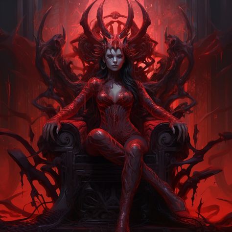 Fantasy Gods Art, Dark Entities, Evil Goddess, Mother Of Demons, Seven Sins, Fantasy Demon, 7 Sins, Dark Art Drawings, Demon Girl