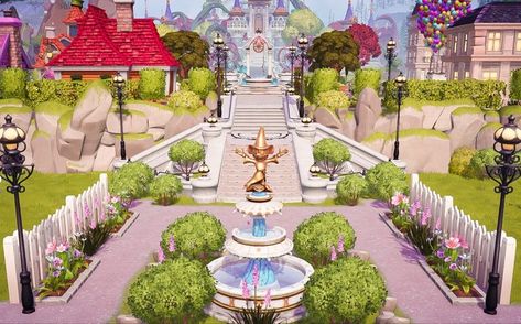 Ddlv Inspiration, Dreamland Ideas, Disney House Ideas, Disney Island, Deco Disney, Beast's Castle, Valley Game, Deco Pastel, Plaza Design