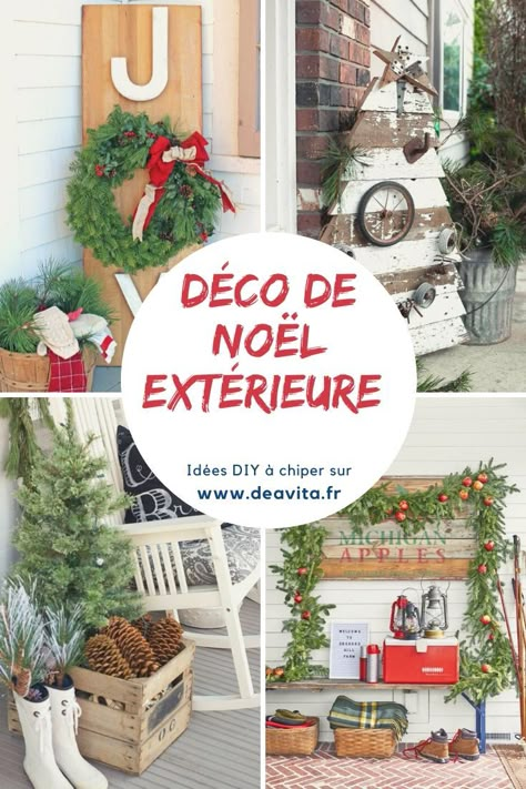 Si vous pensez que les balcons et les jardins ne servent que pendant l’été, alors détrompez-vous ! Simples et faciles à mettre en oeuvre, nos #idéesdéco promettent d’égayer chaque extérieur à l’heure de #Noël2019 ! En fait, l’ambiance chaleureuse extérieure ne demande que quelques éléments naturels pour être réussie. Voilà pourquoi, on donne feu vert verdures, tout en leur attribuant une place importante au sein de la #décoration de #Noël extérieure. Decoration Noel Nature, Deco Noel Nature, Noel Diy, Outdoor Christmas, Decoration Table, Ladder Decor, Pesto, Christmas Decorations, Outdoor Decor