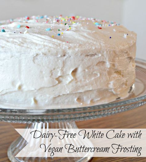 Dairy Free White Cake, Dairy Free Cake Recipe, Vegan Buttercream Frosting, Dairy Free Frosting, Vegan Buttercream, Vegan Wedding Cake, Dairy Free Cake, White Cake Recipe, Wedding Cake Recipe