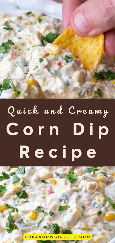 Transform your snack time into a cornucopia of yumminess with our step-by-step guide to the perfect Corn Dip Recipe! | corn dip recipe, corn dip with sour cream, easy corn dip, mexican street corn dip, mexican corn dip recipe, cheesy corn dip, mexican corn dip, easy corn dip recipe, appetizer recipes | Southwest Corn Dip Recipe, Corn Dip With Black Beans, Creamy Corn Dip Cold, Dip For Fritos Easy Recipes, Creamy Corn Salsa Dip, Cinco De Mayo Corn Recipes, Mex Corn Dip, Corn Dip With Mexicorn, Southern Corn Dip