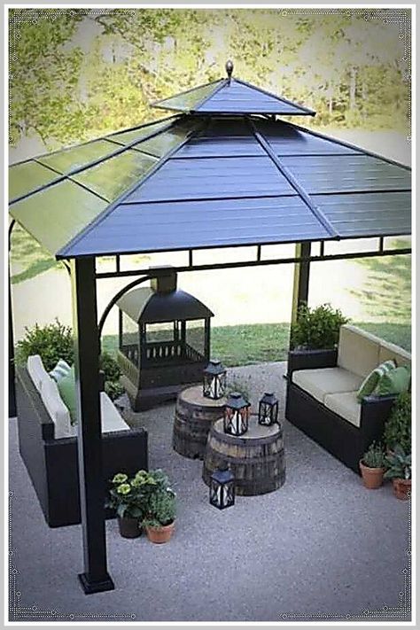 Pergolas - My Gosh! I like it - Visit to See More NOW! Metal Gazebo, Outdoor Gazebo, Backyard Designs, Cozy Backyard, Backyard Gazebo, Pergola Design, Outdoor Entertainment, Entertainment Area, Backyard Pergola