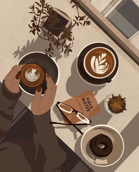 it's study time wallpaper ideas 💡 Brown Aesthetic Illustration, Cozy Fall Illustration, Beige Coffee Aesthetic, Time Wallpaper, Coffee Shop Aesthetic, Coffee Wallpaper, Good Coffee, Images Esthétiques, Dreamy Art