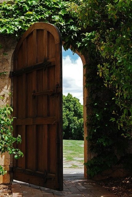 open doors When One Door Closes, Secret Door, Hidden Door, Garden Gate, Garden Doors, Old Doors, Beautiful Doors, Closed Doors, Entrance Doors