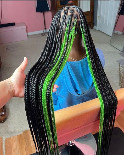 Green Braids, Christmas Styles, Kids Easter Hairstyles, Girl Hair Colors, Peekaboo Hair, Big Box Braids Hairstyles, Colored Braids, Braided Hairstyles For Teens, Box Braids Hairstyles For Black Women