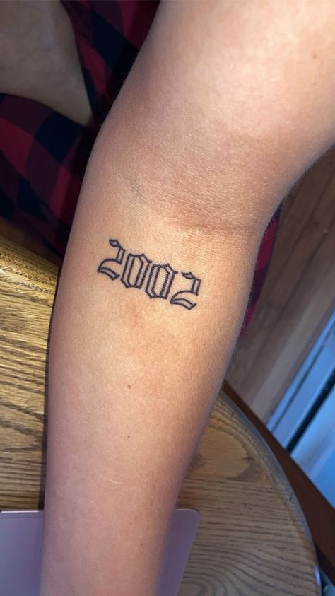 Birth Year Tattoo, Year Tattoo, Dragon Tattoo Sketch, Tattoo On Arm, Arm Tats, Bestie Tattoo, Birthday Tattoo, Date Tattoos, 13 Tattoos