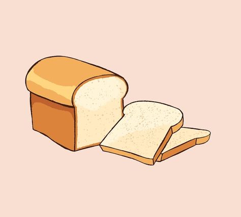 Hand drawn sandwich bread homemade white... | Premium Vector #Freepik #vector #bread-loaf #white-bread #toast-bread #bread-slice Bread Doodle Cute, Loaf Of Bread Illustration, Loaf Drawings, Bread Loaf Illustration, Slice Of Bread Drawing, How To Draw Bread, Bread Loaf Drawing, Bread Drawing Simple, Cute Bread Drawings