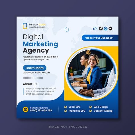 Digital marketing agency and corporate s... | Premium Psd #Freepik #psd #website-banner #website-post #banner-template #corporate-post Corporate Banner Design Creative, Social Media Post Design Graphics, Business Banner Design Ideas, Digital Marketing Post Design, Marketing Template Design, Marketing Banner Design, Marketing Poster Design, Digital Marketing Poster, Digital Marketing Banner