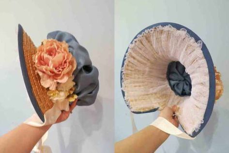 Regency Straw Bonnet, Regency Era Hats, Diy Regency Bonnet, Regency Era Bonnet, Regency Bonnet, Victorian Bonnet, Bridgerton Party, Cottagecore Life, Historical Hats