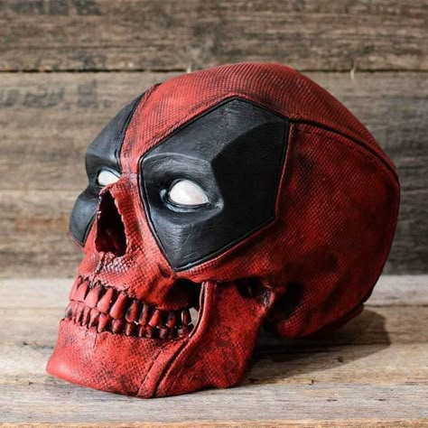 Deadpool Halloween, Skull Model, Handmade Skulls, 3d Skull, Skull Painting, Skull Artwork, Marvel Deadpool, Sideshow Collectibles, Digital Painting Tutorials