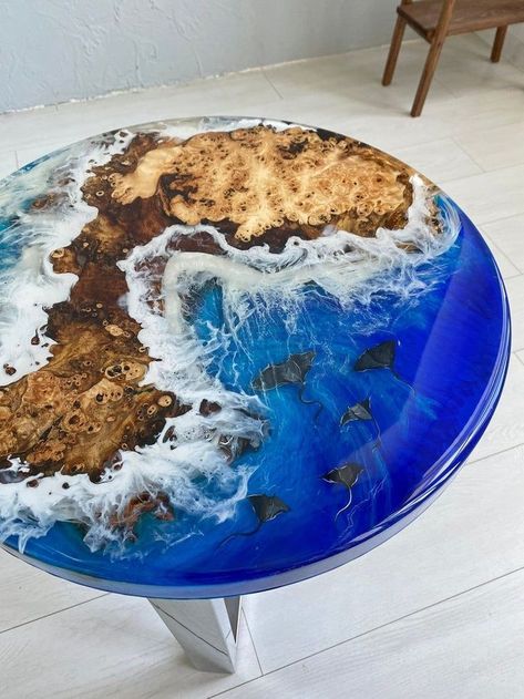 Epoxy Round Table, Dining Table Unique, Table Round Dining, Infinity Table, Wooden Epoxy, Wood Resin Table, Coffee Table Round, Epoxy Resin Table, Diy Epoxy