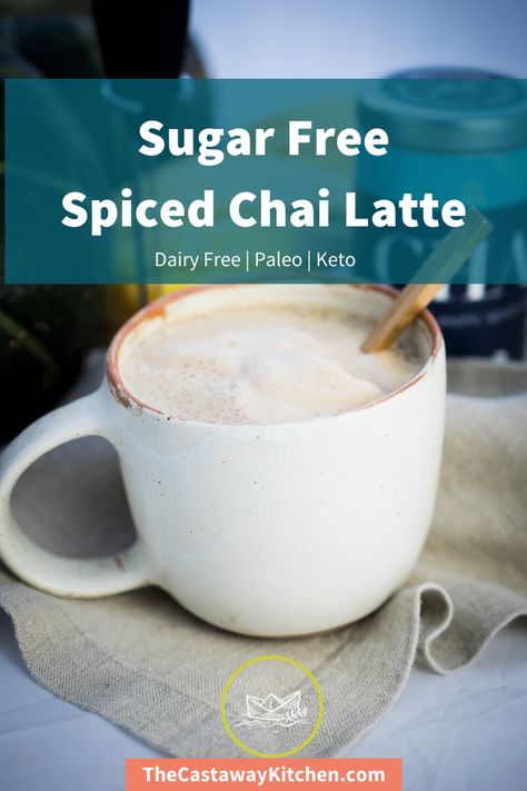 Creamy, spicy, and loaded with feel good flavors and health benefits, this Sugar Free Spiced Chai Latte is a deliciously comforting non-coffee caffeine boost. Recipes No Dairy, Gluten Free Pancake, Dairy Free Keto Recipes, Chai Latte Recipe, Paleo Drinks, Dairy Free Keto, Spiced Chai, Delicious Paleo Recipes, Healthy Keto Recipes