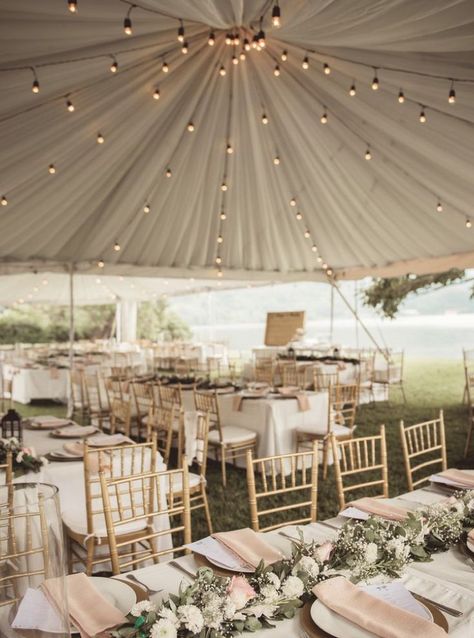 Open Tent Wedding Receptions, Tent Wedding With Lights, Tent With Lights Wedding, Outdoor Tented Wedding Reception, Tent Decor For Wedding, Tent Lights Wedding, Reception Tent Decor, Open Tent Wedding, Outdoor Tent Decorations