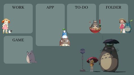 My Neighbor Totoro Wallpaper Desktop, Totoro Laptop Wallpaper, Totoro Art, Digital Decorations, Desktop Wallpaper Organizer, Funny Dialogues, Iphone Wallpaper Classy, Ios Ideas, Windows Wallpaper