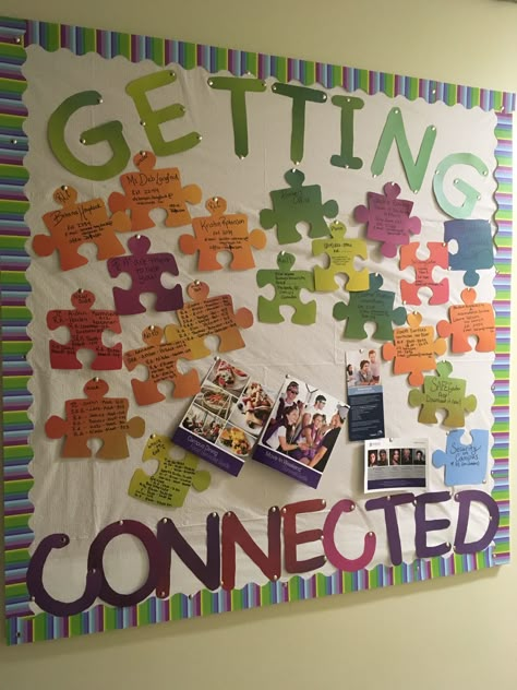 Community Notice Board Ideas, Get Connected Bulletin Board, Key Club Bulletin Board Ideas, Cooperation Bulletin Board, Ra Bulletin Boards Community, Community Resources Bulletin Board, School Information Board Ideas, Community Service Bulletin Board Ideas, Main Office Bulletin Board Ideas