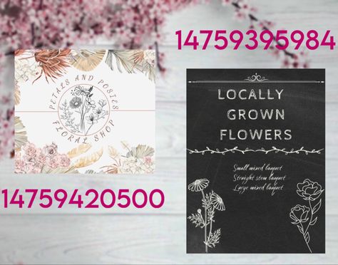 Flower Shop Decal Codes Bloxburg, Bloxburg Flower Shop Ideas Interior, Flower Shop Bloxburg, Bloxburg Flower Shop, Nyc Bloxburg, Bloxburg Images, Town Layout, Town Pictures, Bloxburg Christmas