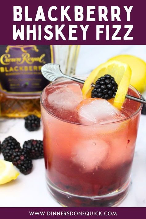 Ready to tantalize your taste buds? Dive into my Blackberry Whiskey Fizz recipe featuring the exclusive Crown Royal Blackberry Whiskey! 🍇 It's not just a drink; it's a flavor experience. Picture this: ripe blackberries dancing with smooth whiskey, topped with fizzy bubbles. 🎶 Whether you're a seasoned mixologist or a home bartender, this Imperial Fizz will be a treat. Pin it now, and let the magic unfold! ✨ Blackberry Crown Royal Recipes, Crown Royal Drinks, Whiskey Drinks, Whiskey Cocktails Blackberry Whiskey Lemonade, Blackberry Whiskey Drinks, Crown Blackberry Drinks, Blackberry Crown Drinks, Blackberry Crown Royal Recipes, Raspberry Drink Recipes, Crown Drinks, Crown Royal Recipes, Crown Drink