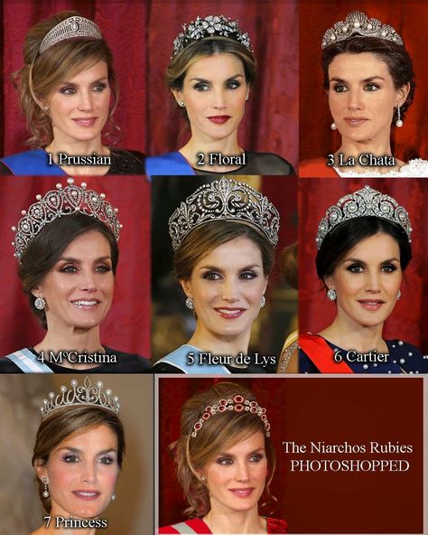 Letizia Queen Letizia Crown, Royalty Jewelry, King And Queen Crowns, British Crown Jewels, Royal Family Portrait, Bridal Crown Tiara, Royal Crown Jewels, Rainha Elizabeth Ii, Tiara Headpieces