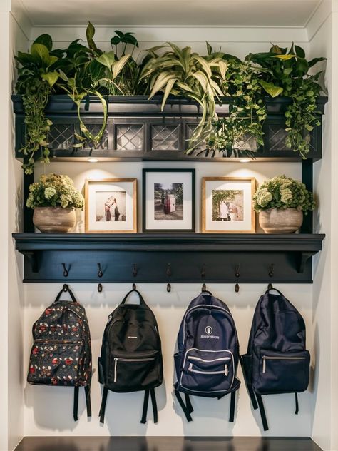 15 Entryway Backpack Storage Ideas – The DIY Desire Entrance Backpack Storage, Entryway Ideas Backpacks, Entryway Backpack Organization, Entry Storage Ideas Entryway, Entry Way Backpack Storage, Backpack Area At Home, Backpack Hooks Entryway, Entry Way Organization Ideas, Entryway Backpack Storage