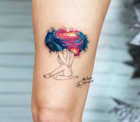 Tattoo photo - Chaos in Universe tattoo by Andrea Morales Chaos Tattoo, Wildflowers Tattoo, Universe Tattoo, Planet Tattoos, Galaxy Tattoo, Inspiration Tattoos, Gorgeous Tattoos, Tatuaje A Color, Spiritual Tattoos