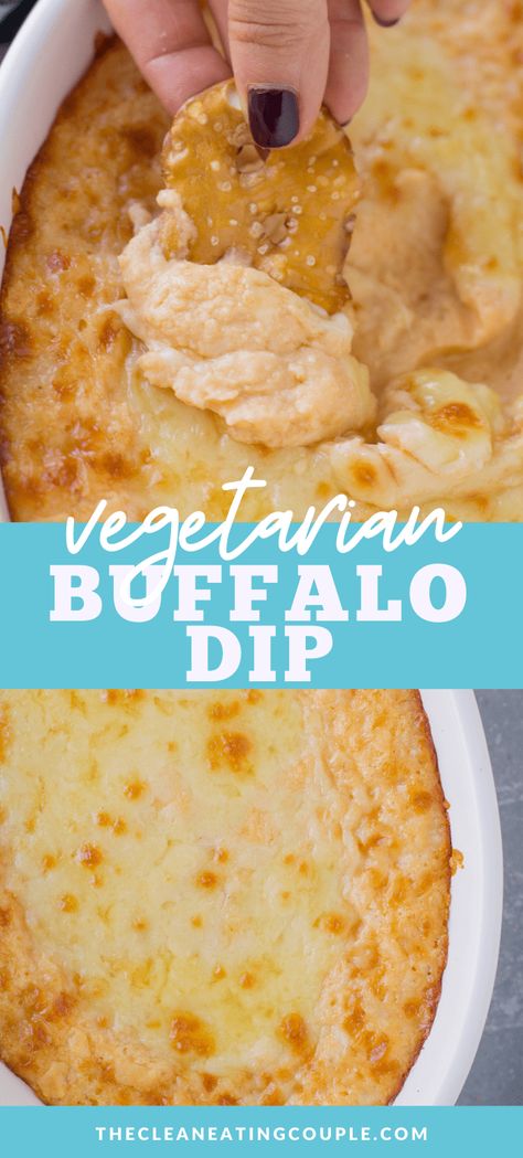 Chickpea Buffalo Chicken Dip, Tofu Buffalo Chicken Dip, Buffalo Dip Without Chicken, Vegetarian Recipes Without Beans, Buffalo Vegetarian Recipes, Gluten Free Bean Dip, Vegetarian Dips For Parties, Easy Appetizers Vegetarian, Vegaterian Appetizers